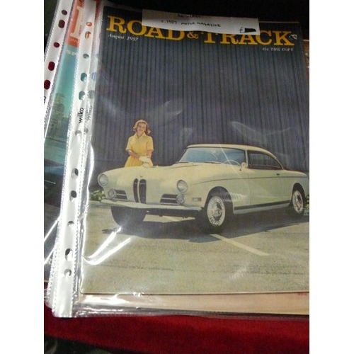 189 - 5 VINTAGE CAR AND MOTORCYCLING MAGAZINES INCLUDING ROAD & TRACK (3X 1957, 1 X 1966) AND MOTOR CYCLIN... 