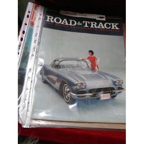 189 - 5 VINTAGE CAR AND MOTORCYCLING MAGAZINES INCLUDING ROAD & TRACK (3X 1957, 1 X 1966) AND MOTOR CYCLIN... 