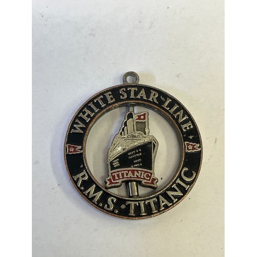 13 - COLLECTION OF INTERESTING ITEMS A SOUVENIR MEDAL OF THE WHITE STAR LINE R.M.S. TITANIC MINI TRUMPET ... 