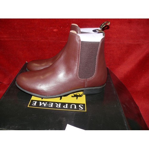 227 - BRAND NEW SHOW RING JODHPUR BOOTS IN OXBLOOD SIZE 5 UK - BOXED