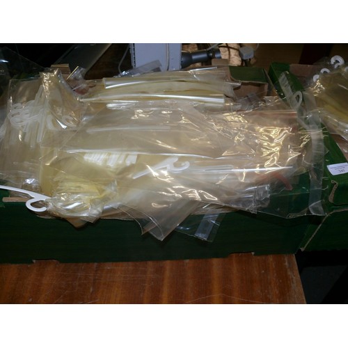 345 - 2 LARGE BOXES OF NEW PACKAGING BAGS WITH HANGERS ATTACHED FOR SHOP DISPLAY