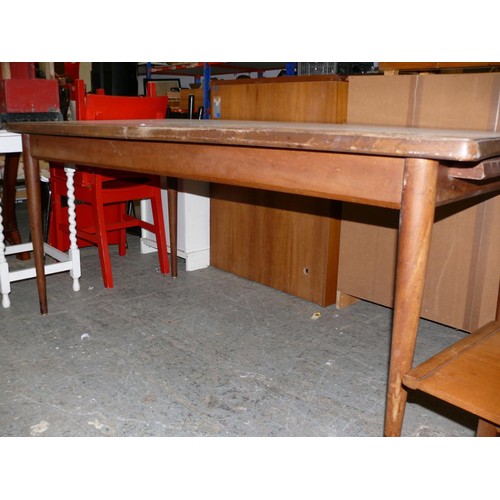 381 - MID CENTURY WOODEN DINING TABLE