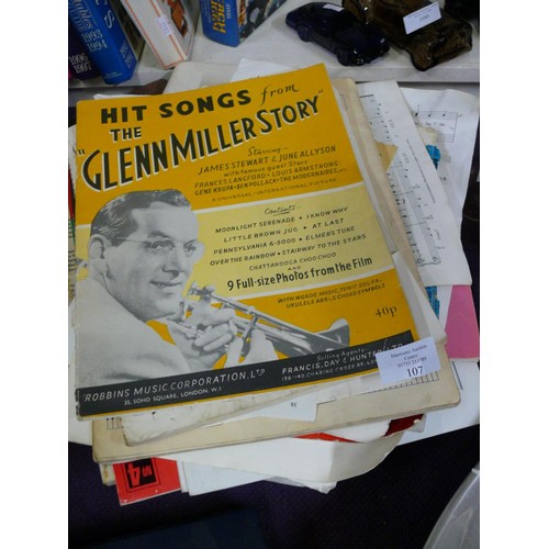 107 - QUANTITY OF SHEET MUSIC INCLUDING GLEN MILLER