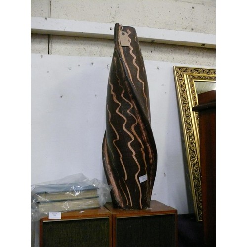 129 - VERY TALL ABORIGINAL STYLE CERAMIC VASE - 70CM H