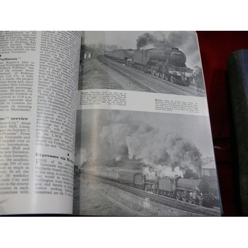 135 - 2 TRAINS ILLUSTRATED HARDBACK BOOKS 1958 & 1961 PLUS A GENERAL ENGINEERING PRACTISE WORKSHOP BOOK