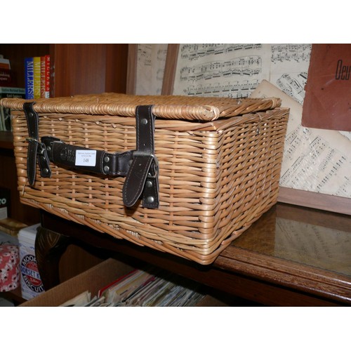 148 - WICKER PICNIC HAMPER BASKET