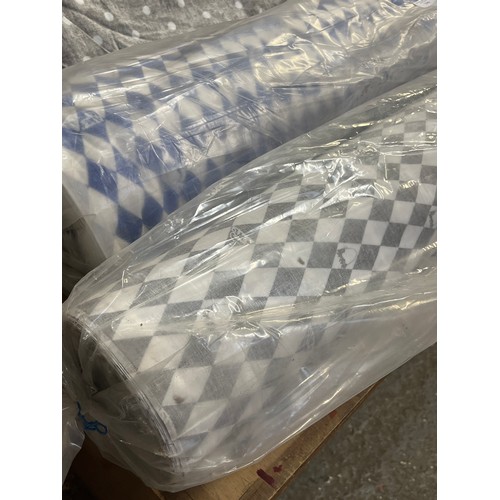 296 - 2 LARGE ROLLS OF GARY RHODES DIAMOND DESIGN FABRIC