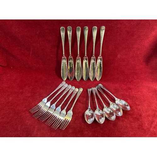 116 - Abbey plate EPNS flatware cutlery, engraved with a G on the handles, consisting of 1x serving spoon,... 