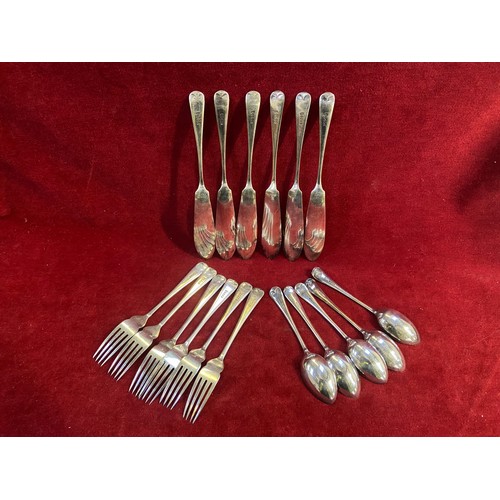 116 - Abbey plate EPNS flatware cutlery, engraved with a G on the handles, consisting of 1x serving spoon,... 