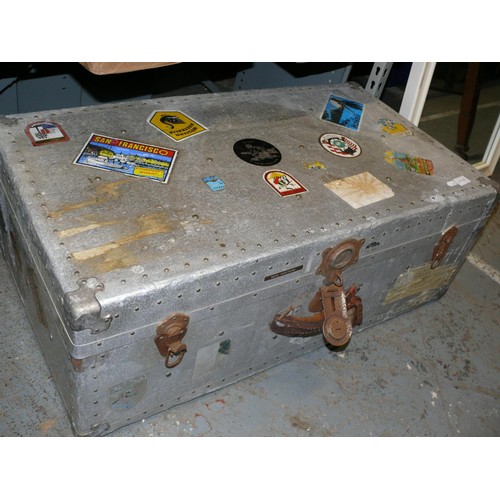 170 - Alloy tin lined steamer trunk by K. Jamson Co. luggage.