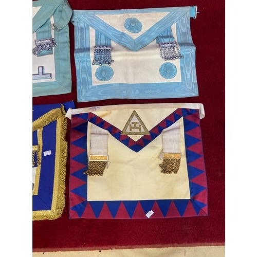 184 - Job lot of Masonic memorabilia from Northamptonshire & Huntingdonshire, including 4 ceremonial apron... 