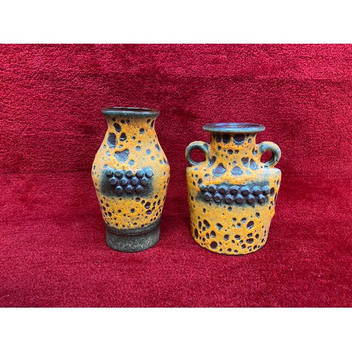 185 - Pair of 1960's West German orange Ubelacker (U-Keramik) Fat Lava ROBOT vases.
Model 560/20 and 1837/... 