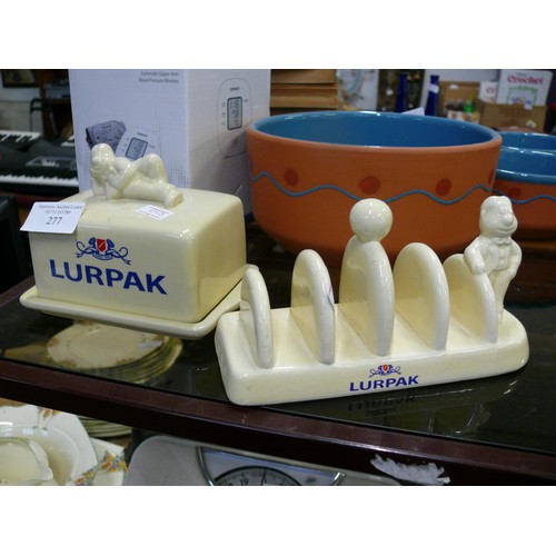 277 - LURPAK TOAST RACK AND A BUTTER DISH