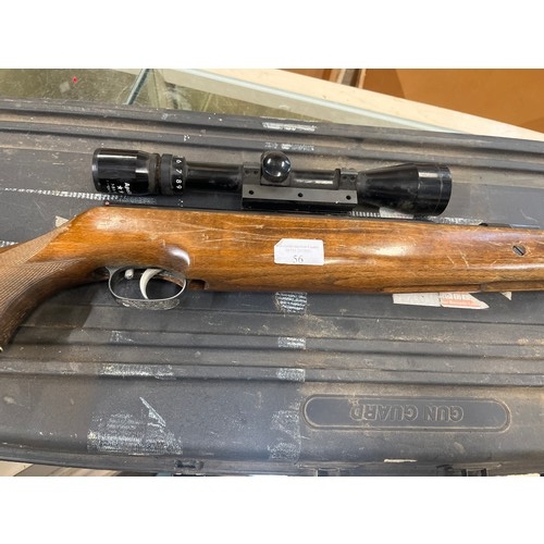 269 - A WEIHRAUCH WEST GERMAN .22 UNDER LEVER AIR RIFLE WITH WATERPROOF APOLLO SCOPE AND A HARD CASE BY GU... 