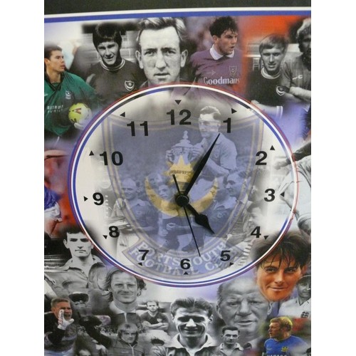 111B - PORTSMOUTH FOOTBALL CLUB CLOCK - FRAMED