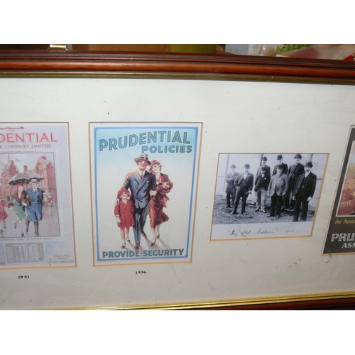 117 - FRAMED PRUDENTIAL ASSURANCE ADVERTISING PRINTS 1927 TO 1958