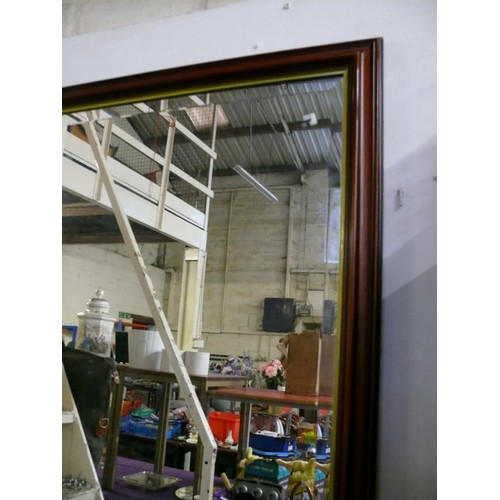 140 - LARGE WALL MIRROR WITH BEVELLED GLASS