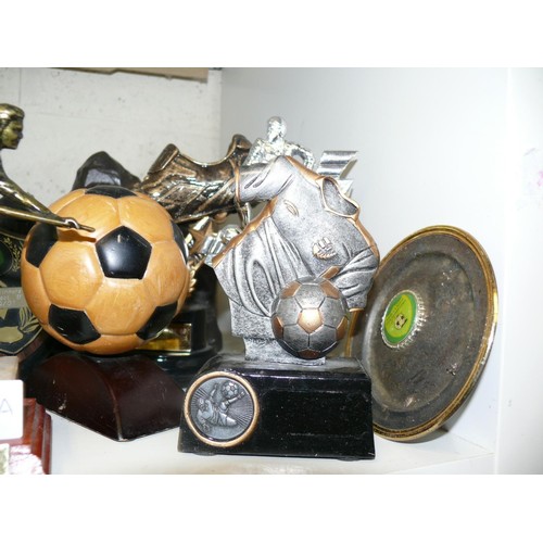 227A - CUBE OF SPORTS TROPHIES - FOOTBALL & SNOOKER