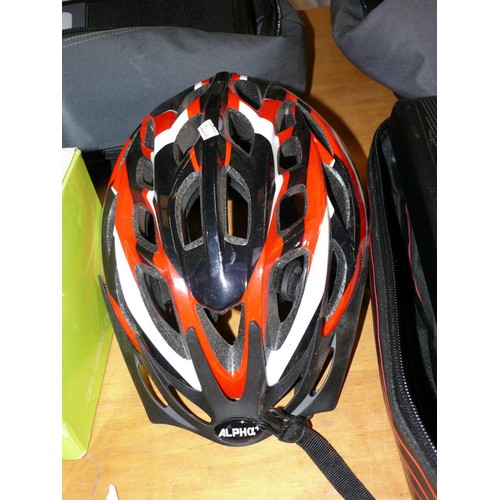 236 - 2 CYCLE HELMETS, ONE PURPLE & ONE RED/BLACK