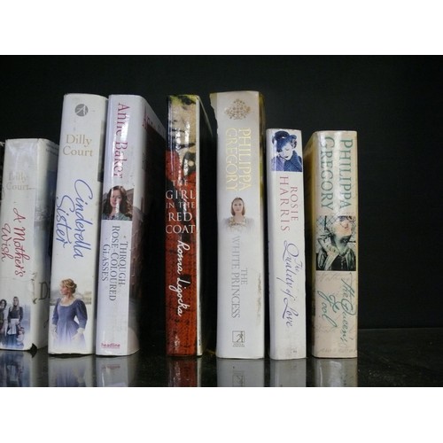 302 - SHELF OF HARDBACK NOVELS TO INCLUDE PHILIPPA GREGORY, DILLY COURT, JOANNE HARRIS