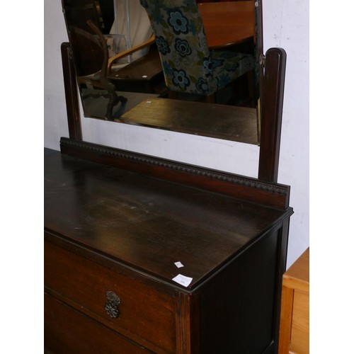 344 - 1940'S / 50'S OAK & OAK VENEER DRESSING TABLE