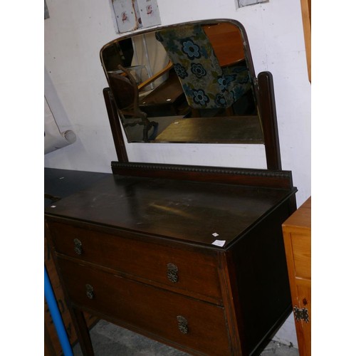 344 - 1940'S / 50'S OAK & OAK VENEER DRESSING TABLE