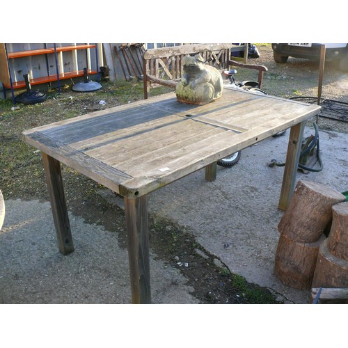 375 - WOODEN GARDEN TABLE