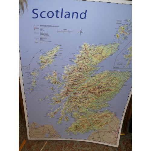 396 - LARGE QUANTITY OF FRAMES, MIRRORS, PRINTS, MAPS. INCLUDES A BLANK CANVAS IN HEAVY PINE FRAME, MAP OF... 