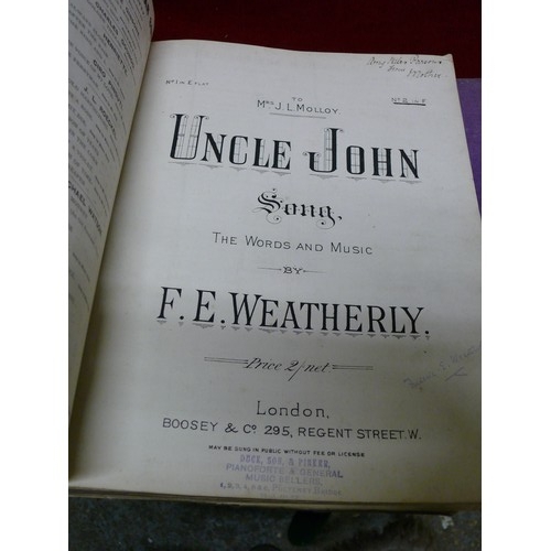 398 - VICTORIAN BOUND VOLUME OF SHEET MUSIC C 1880 AND  A GEORGE V & EDWARD VIII BOOK, PRE ABDICATION