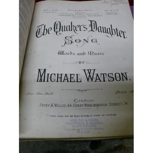 398 - VICTORIAN BOUND VOLUME OF SHEET MUSIC C 1880 AND  A GEORGE V & EDWARD VIII BOOK, PRE ABDICATION