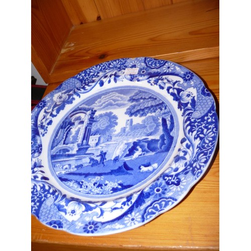 459 - 4 SPODE ITALIAN PLATES WITH OLD OVAL MARK (3 X SALAD, 1 X DINNER)