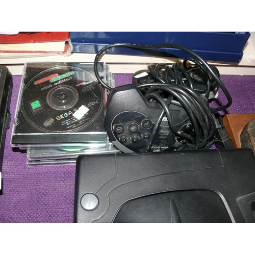 64 - RETRO SEGA SATURN GAMES CONSOLE WITH CONTROLLERS AND GAMES