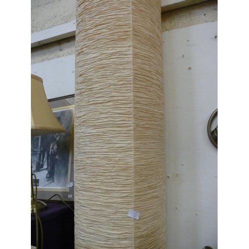 113 - TALL FLOOR STANDING LAMP WITH RUFFLED SHADE