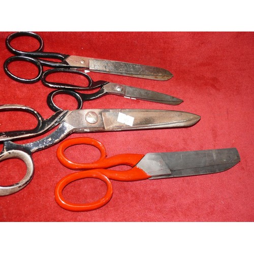 119 - LARGE PAIR OF TAYLORS SCISSORS PLUS 3 FURTHER PAIRS