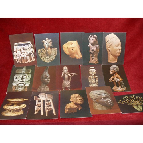 79 - LARGE COLLECTION OF UNUSED POSTCARDS SHOWING AFRICAN ARTEFACTS