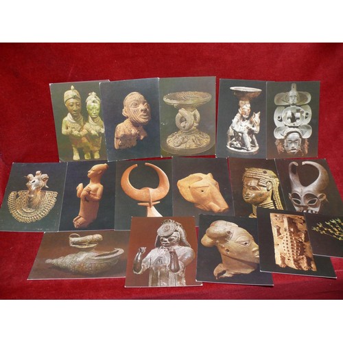 79 - LARGE COLLECTION OF UNUSED POSTCARDS SHOWING AFRICAN ARTEFACTS