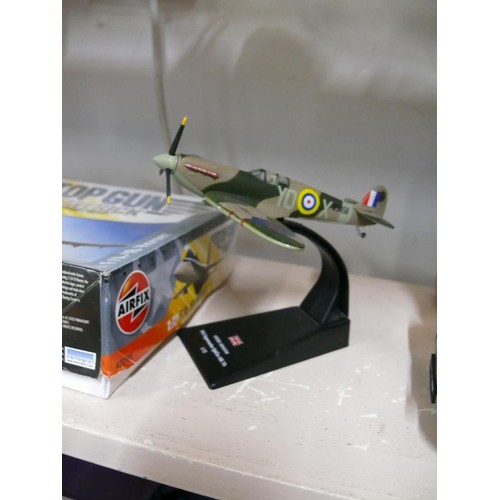 78 - 2 AIRFIX MODEL KITS 'TOP GUN MAVERICK' F/A 18 HORNET 1/72 SCALE AND A SUPERMARINE SPITFIRE MK.LA (BO... 