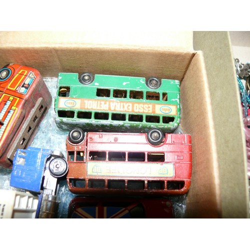 70 - BOX OF APPROXIMATELY 30 SMALL COLLECTORS DIECAST VEHICLES INCLUDING SOME TINPLATE CLOCKWORK