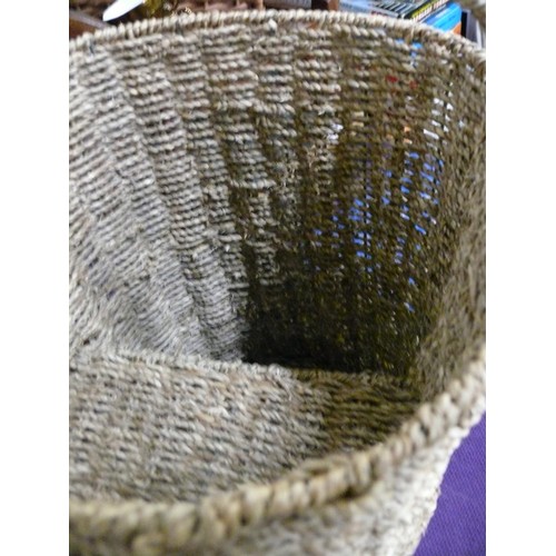 129 - VINTAGE SEA GRASS STAIR BASKET