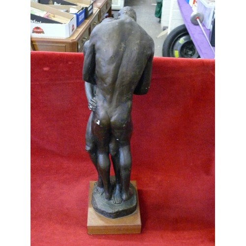 67 - LARGE EROTIC FIGURINE OF EMBRACING COUPLE