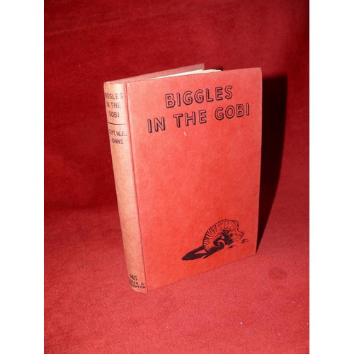 75 - HARDBACK BOOK 'BIGGLES IN THE GOBI' BY CAPT W.E. JOHNS FIRST EDITION FOR 1953 IN GOOD CONDITION