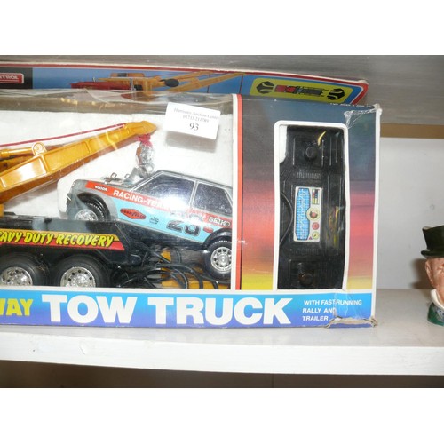 93 - A LARGE REMOTE CONTROL HIGHWAY TOW TRUCK IN ORIGINAL BOX