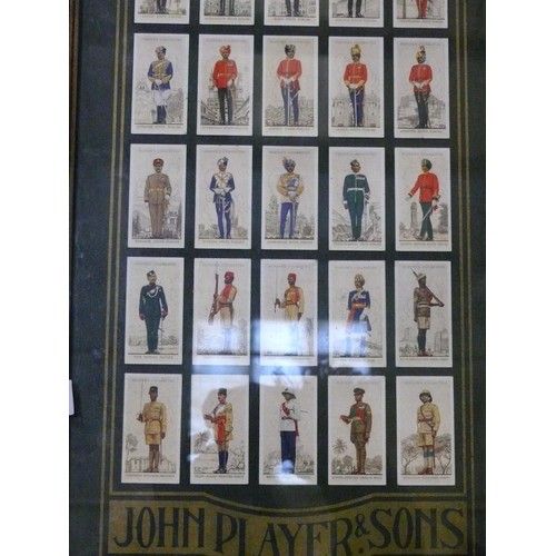 117A - COLLECTION OF 25 MILITARY PLAYER'S CIGARETTE CARDS FRAMED AND GLAZED