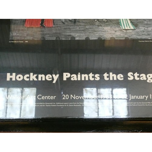 149A - LARGE FRAMED AND GLAZED PRINT 'HOCKNEY PAINTS ON STAGE' 1983-84