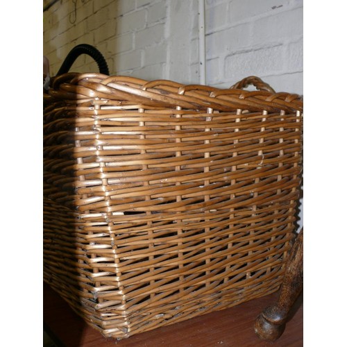 170 - LARGE RECTANGULAR WICKER LOG BASKET