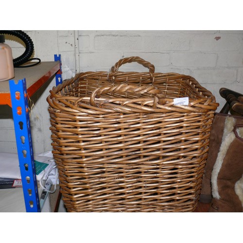 170 - LARGE RECTANGULAR WICKER LOG BASKET