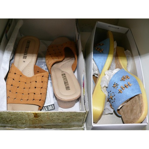 192 - 6 PAIRS OF LADIES SANDALS WITH BOXES SIZES 3.5 & 4