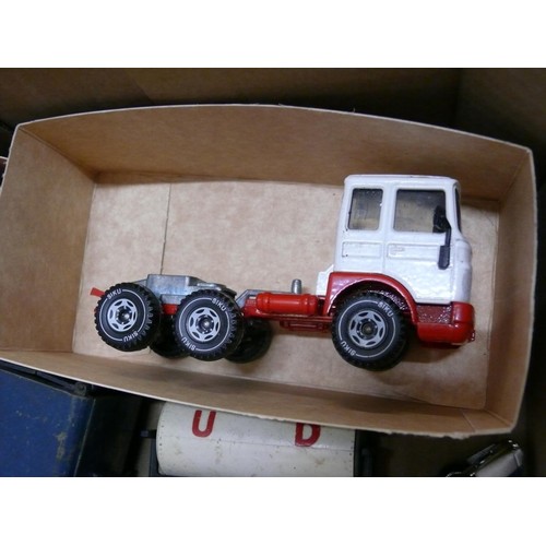 240 - MIXED BOX OF COLLECTORS CARS AND VEHICLES TO INCLUDE SIKU, DINKY, TRI-ANG ETC