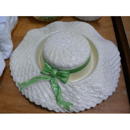 242 - 2 CERAMIC FALCONWARE (SYLVAC) STRAW HATS