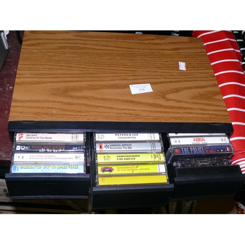 279 - CASE OF CASSETTE TAPES TO INCLUDE ABBA, BEEGEES, PAUL MCCARTNEY ETC